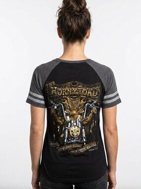 Cave Creek Arizona "The Horny Toad" Biker Tee | Graphic V-Neck L/XL